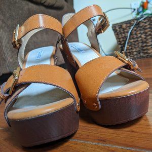 KAYLEEN By Los Angeles Tan Heel Sandals Size 8 1/2
